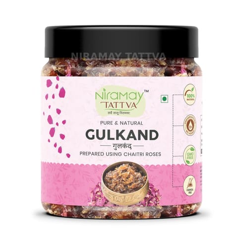 Niramay Tattva Natural Gulkand (350 gms) | Sun-Cooked Damask Rose Petals & Rock Sugar